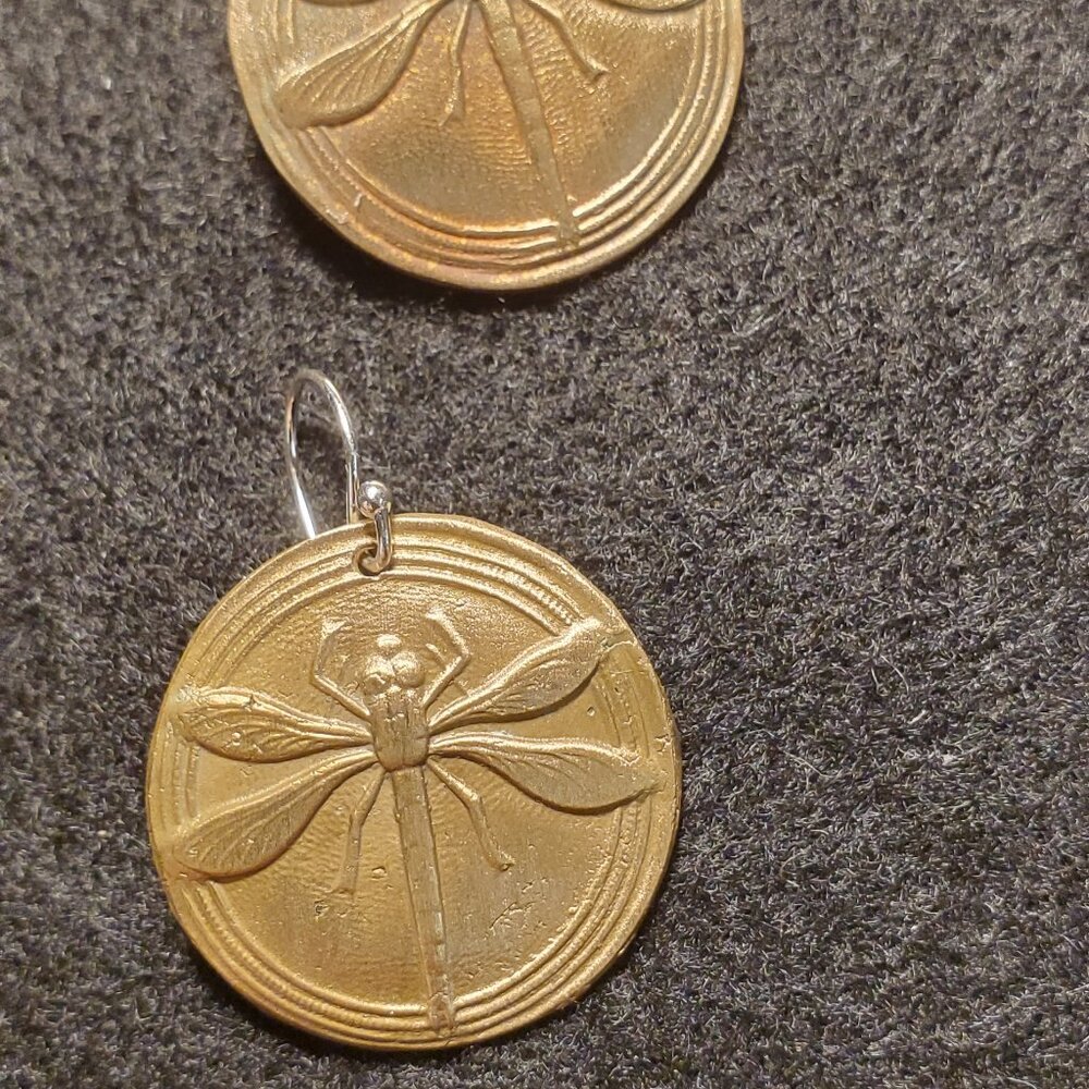 Bronze Dragonfly Earrings Handmade